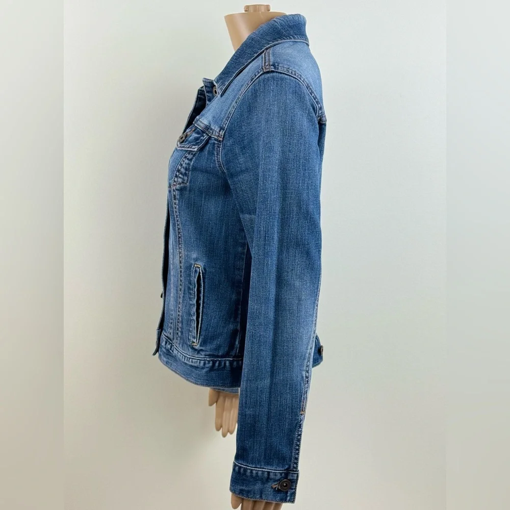 Women's Tommy Hilfiger Denim Button-up Jacket, Blue Size Small - Picture 6 of 13